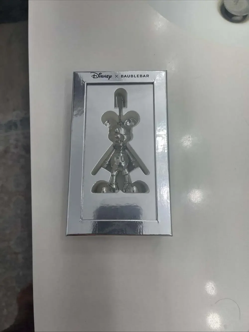 Disney x Baublebar Mickey Mouse Shiny Silver Bag Charm Keychain